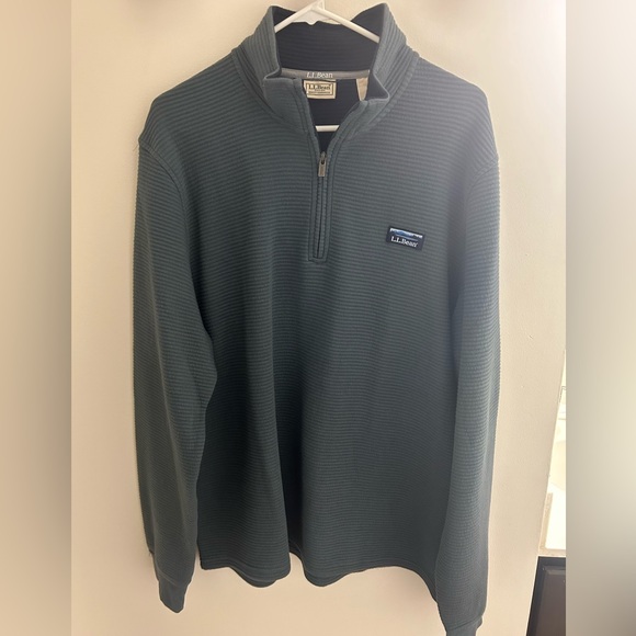 L.L. Bean Men’s Lakewashed Double-Knit Quarter Zip Pullover Item ID 520811 NWOT - Picture 2 of 6